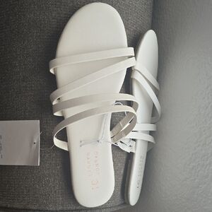 LC Lauren Conrad White Minimalist Sandals